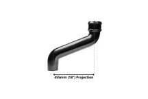 65mm X 450mm Cast Iron Downpipe Offset Painted Black