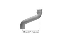 65mm X 450mm Cast Iron Downpipe Offset