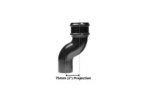 75mm X 75mm Cast Iron Downpipe Offset Painted Black