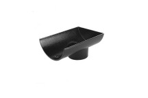 115mm Aluminium Black PPC H/R Spigot Stop End Outlet X 63mm