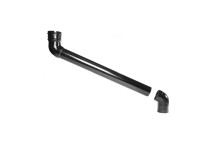 63mm Aluminium Black PPC Round Two Part Offset X 700mm