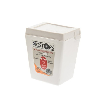 30mm White Plastop Pins