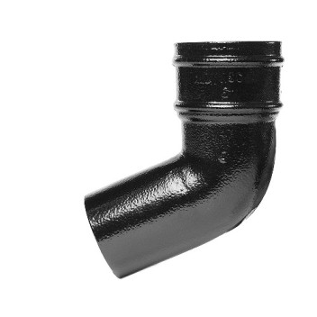 76mm Aluminium Black PPC Round Downpipe Bend 112deg