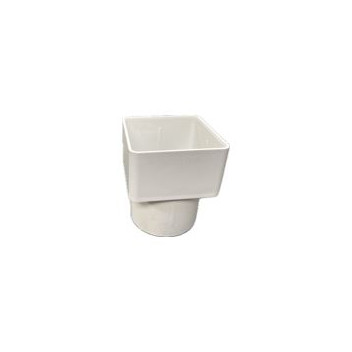 White Square - Round D/Pipe Adaptor
