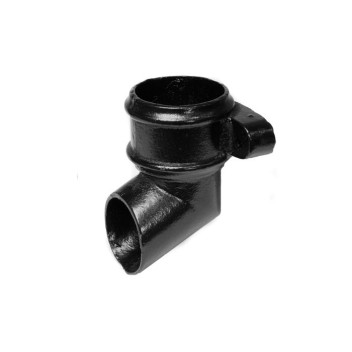 75mm Cast Iron Eared Downpipe Shoe Painted Black