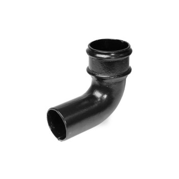 75mm X 90deg Cast Iron Downpipe Bend Painted Black