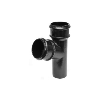 75mm X 112deg Cast Iron Downpipe Junction Painted Black