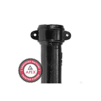 75mm X 1.83m Eared Cast Iron Downpipe Painted Black