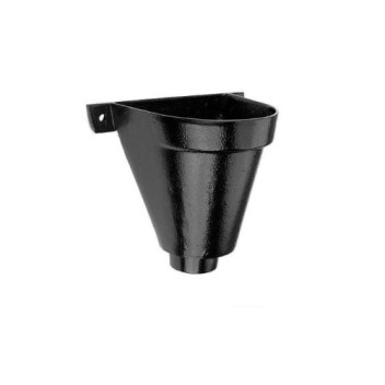 76mm Aluminium Black PPC Round D/Pipe Flat Back Hopper Head