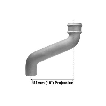 65mm X 450mm Cast Iron Downpipe Offset