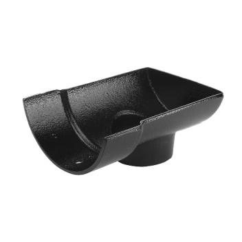 125mm Aluminium Black PPC H/R Socketed Stop End Outlet X 76mm