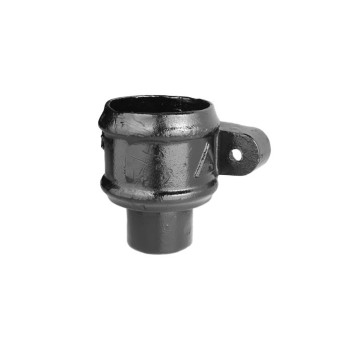 65mm Cast Iron Eared Downpipe Socket Painted Black