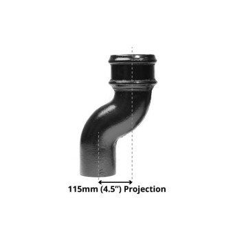 75mm X 115mm Cast Iron Downpipe Offset Painted Black