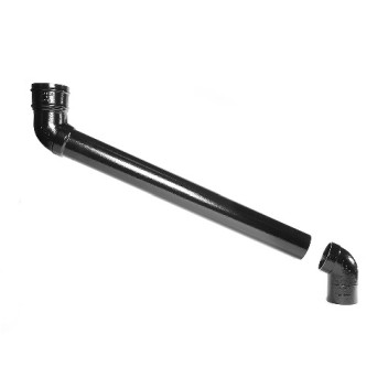 63mm Aluminium Black PPC Round Two Part Offset X 700mm