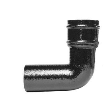 63mm Aluminium Black PPC Round Downpipe Bend 90deg
