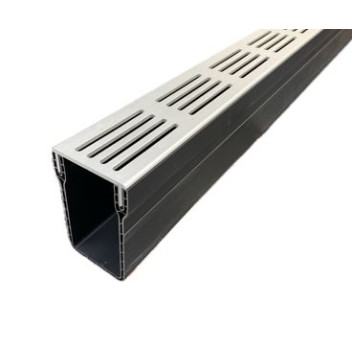 60mm X 1m Threshold Drain Silver