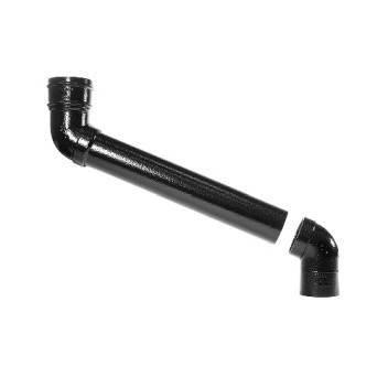 63mm Aluminium Black PPC Round Two Part Offset X 400mm
